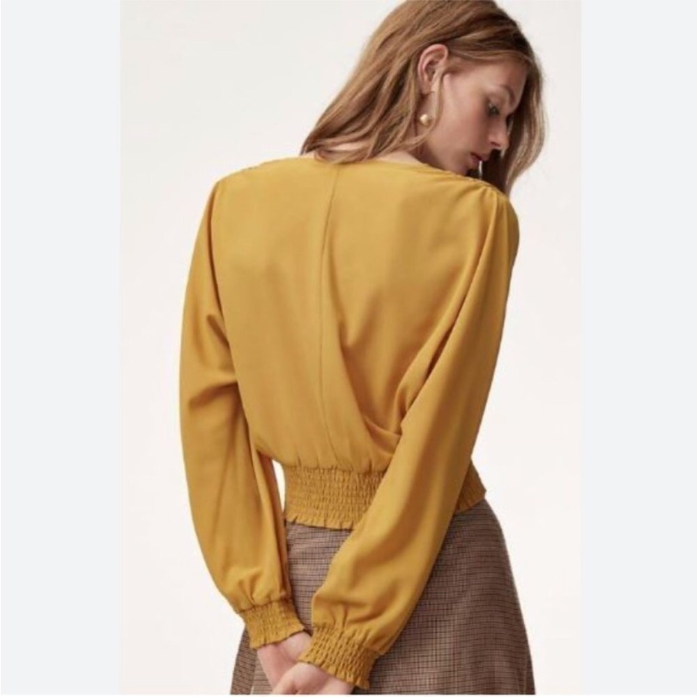 Aritzia Wilfred Reign blouse in mustard,size XS - Picture 3 of 11